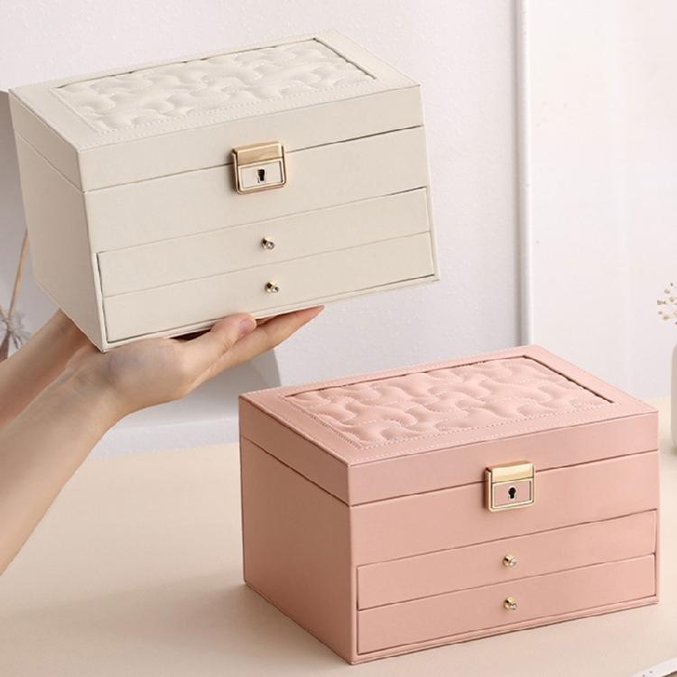 Wielofunkcyjny pojemnik do przechowywania biżuterii Elegancki stojak na biżuterię z wieloma warstwami Wytrzymałe etui na biżuterię ze skóry PU