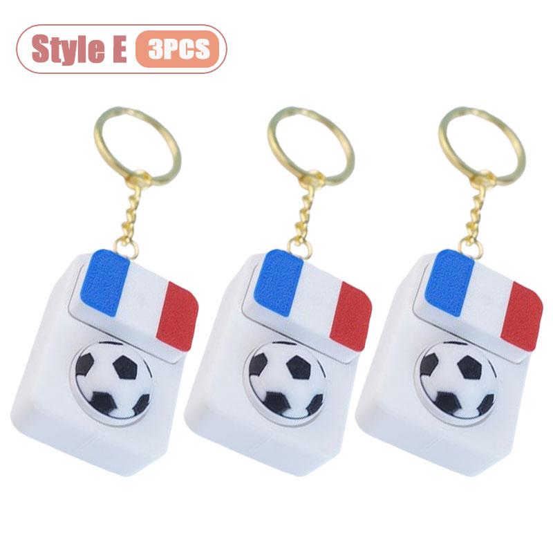 1-10PCS Soccer Fan Collectible Keychain Spinning Clicker Stress Relief Fidget Toy with Flag Pendant Memorial Gift