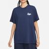 New Nike Women'ss Logo Letter Print Retro T-Shirt 'Navy Blue' FD2548-410