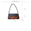 Underarm Baotou Layer Leather Countercolor Handbag Retro Simple Baguette Bag Retro Women's Bag