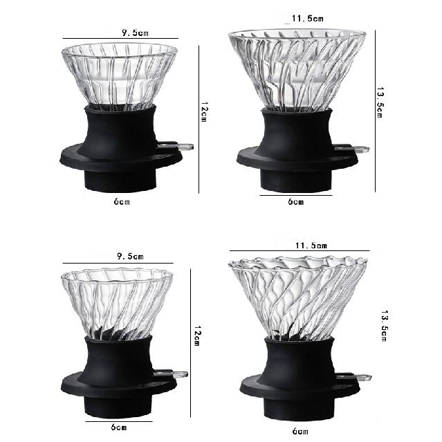 V60 Coffee Set Glass Coffee Pot Coffee Filter Cup Coffee Filter Paper Thickened Glass Filter Coffee Pot