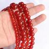 Grade A 4-14mm White & Red Agate Chalcedony Round Beads for Handmade Jewelry DIY
