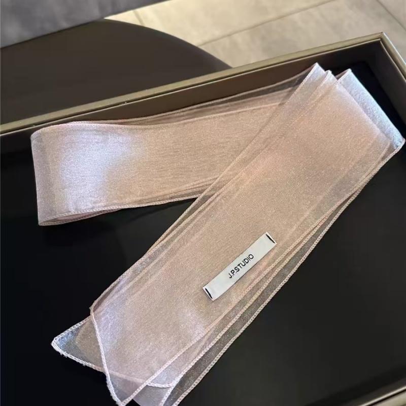New Spring Summer Sheer Long Scarf Ribbon Headband Women Fashion Spicy Girl Style Y2K Party Decoration Narrow Edition Scarf