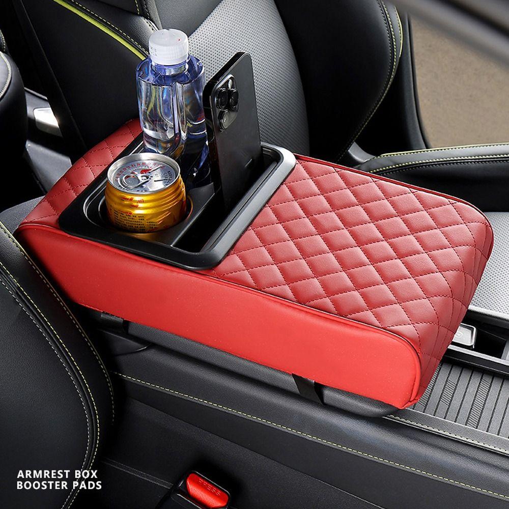 Multifunctional Armrest Pad PU Leather Cup Holder High Quality Storage Box