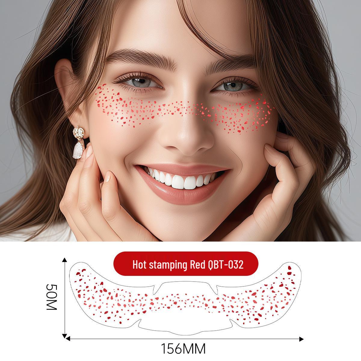 Waterproof Gold Freckle Face Stickers - Temporary, Sweatproof, Perfect for Parties 156*50MM