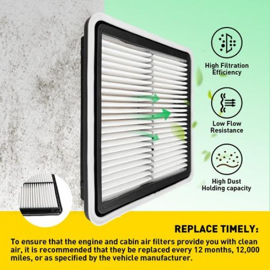 Engine&Cabin Air Filter Combo For Subaru Impreza 2008-2016 WRX 2012- AF5592