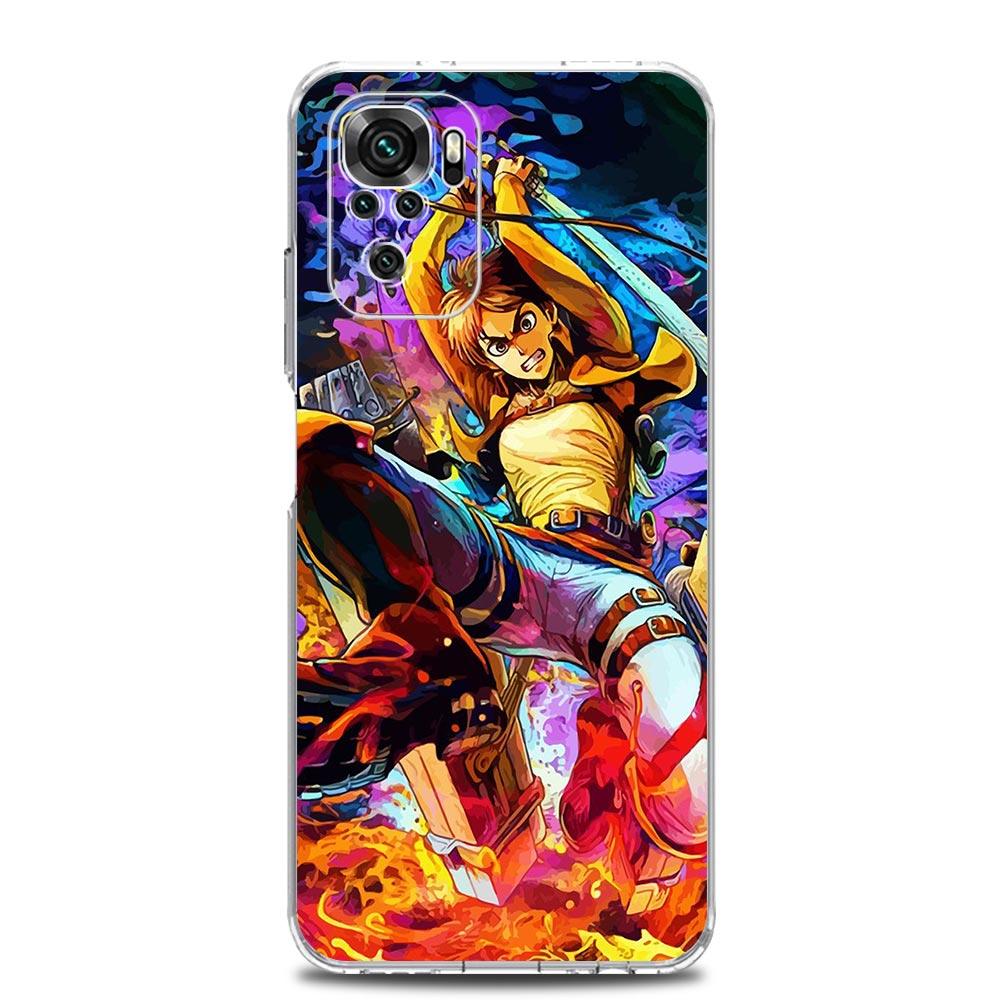 Anime Attack on titan Eren Yeager Pouzdro na telefon pro Xiaomi Redmi Note 12 11 9S 9 8 10 Pro Plus 7 8T 9C 9A 8A K40 Gaming Průhledný kryt