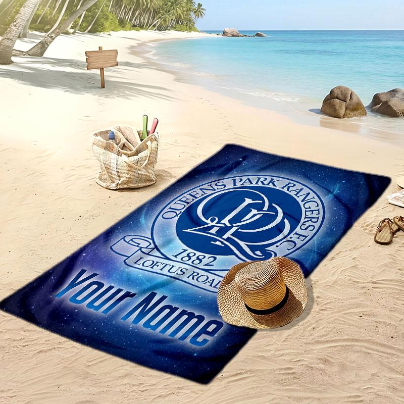 Queens Park Rangers FC Asciugamano da Spiaggia Stampato Personalizzato Logo Calcio Supporto Nome Testo Personalizzato Asciugamano Assorbente Per Sport Viaggio Regalo Speciale