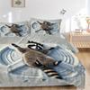 3pcs Anime Raccoon Snowman Comforter Set - Includes One Quilt Cover and Two Pillowcases (No Core) - Perfect for Bedroom and Guest Room Decoration