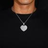 Trendy Heart-Shaped Zircon Photo Pendant Necklace - European & American Hip Hop Style