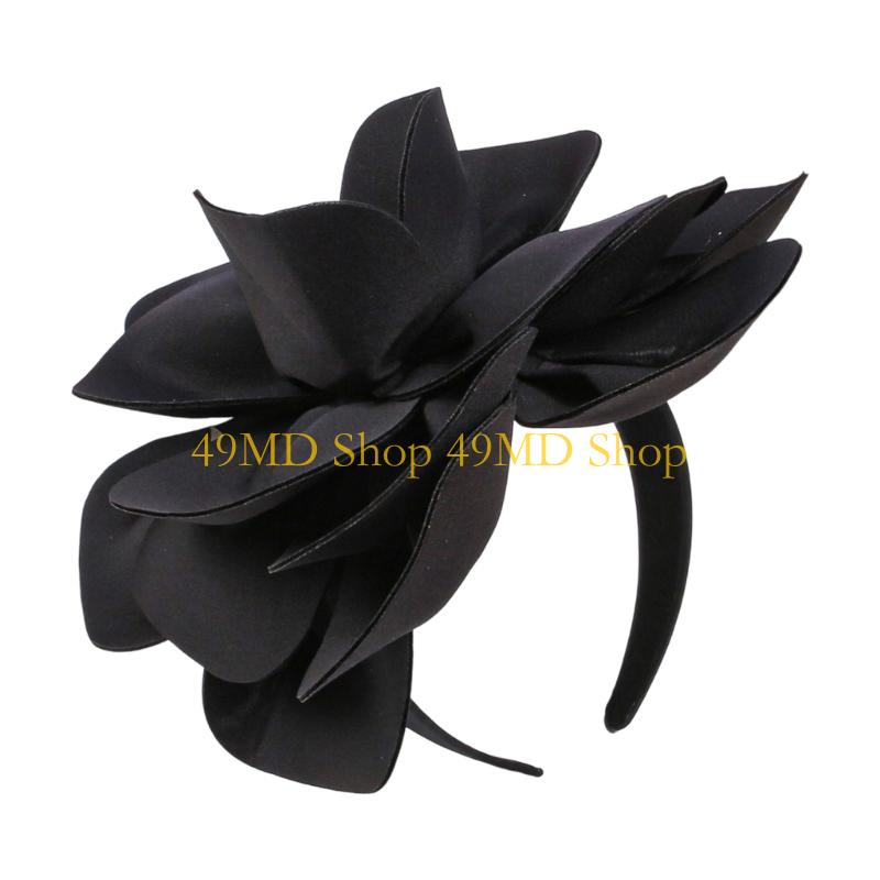 49MD Fabric Flower Headbands Bold Evening Event Hair Accessory Hairpiece Stylish Design