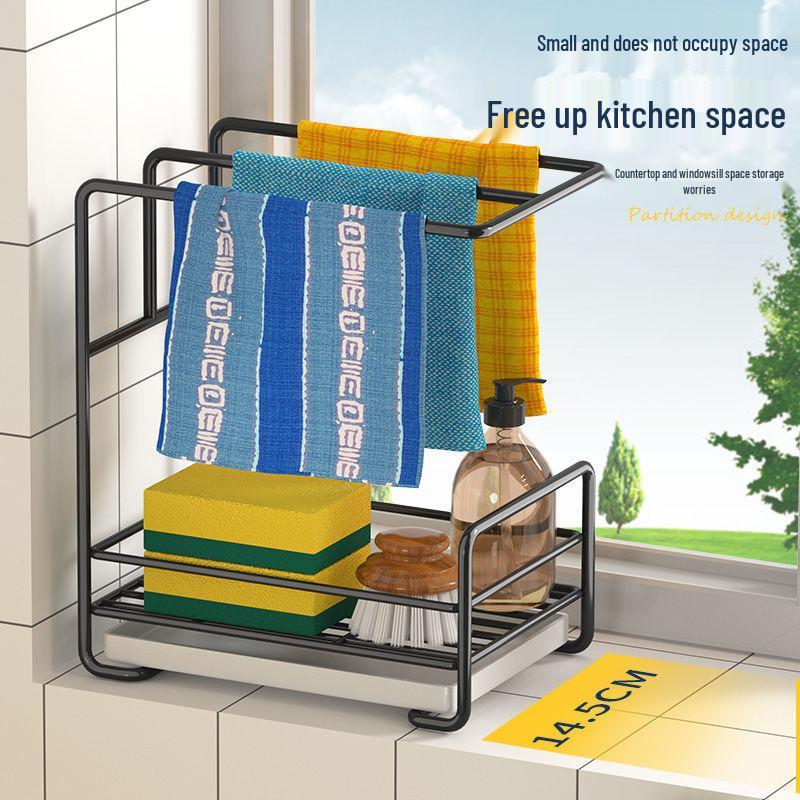 Wall-Mounted Dishcloth Drying Rack and Organizer