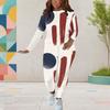 Women Plus Size White Round Neck Long Sleeve Printed Top And Fitted Pants Two Piece Set