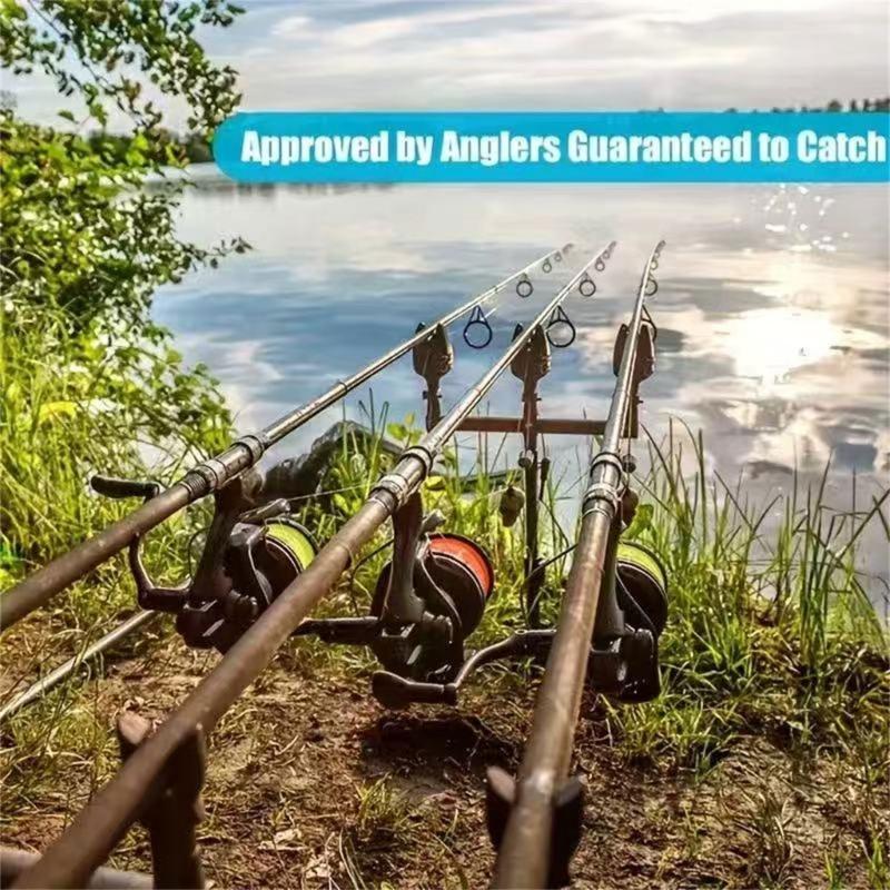 Double Rotating Fishing Rod Holder Adjustable Angles Aluminum Portable For Outdoor Angling