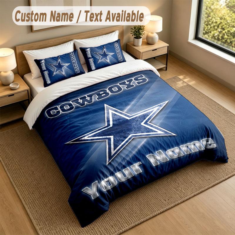 Bedding Set 1 Duvet Cover 2 Pillowcases Dallas Cowboys Print Soft Bed Linen Bedroom Decor