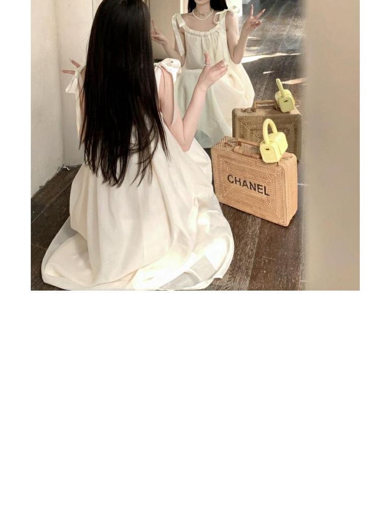 Women's French-Style Lace-Up Camisole Dress - Summer Beach Fairy Dress