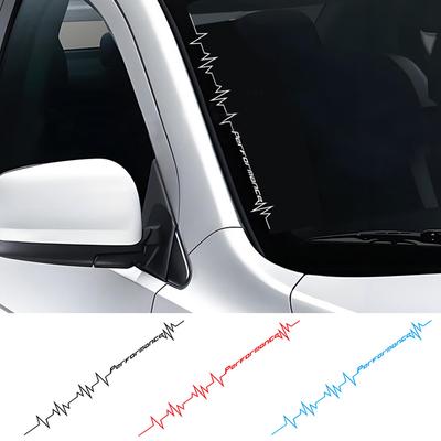 56cm Araba Vinil Yansıtıcı Performans Kalp Atışı Çizgisi Çıkartma Ön Cam Tampon Kaput Dekoru Çıkartma Otomatik Araç Dekorasyonu