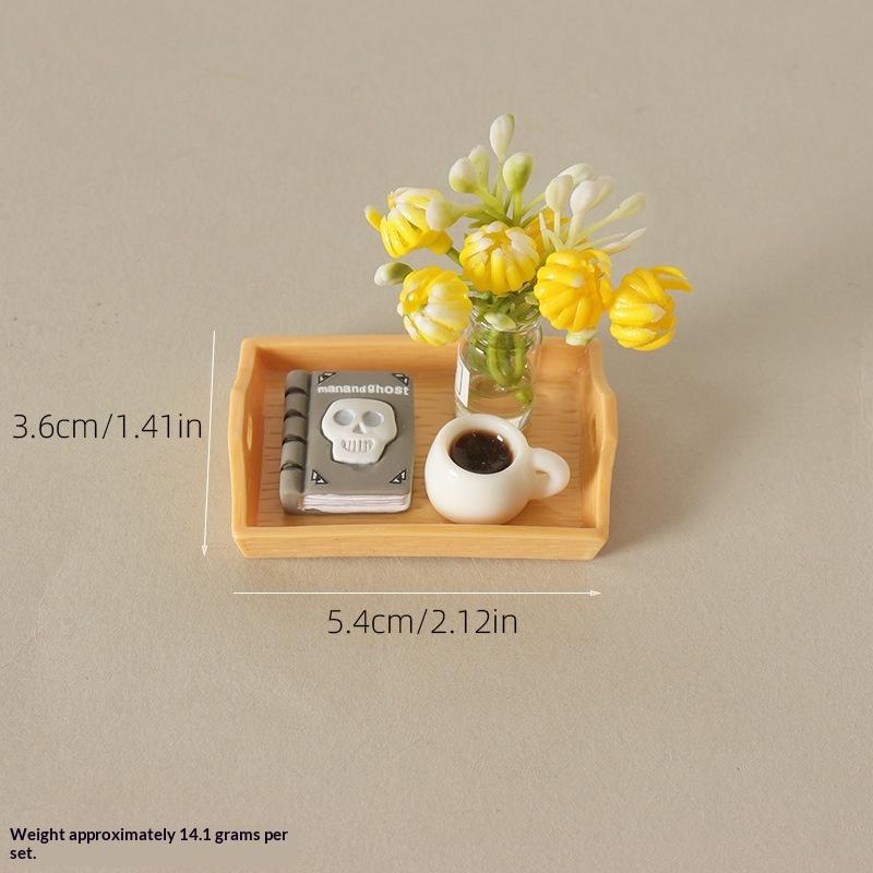 1Set Dollhouse Mini Coffee Cup Vase Model Simulation Kitchen Food Play Decor Accessories