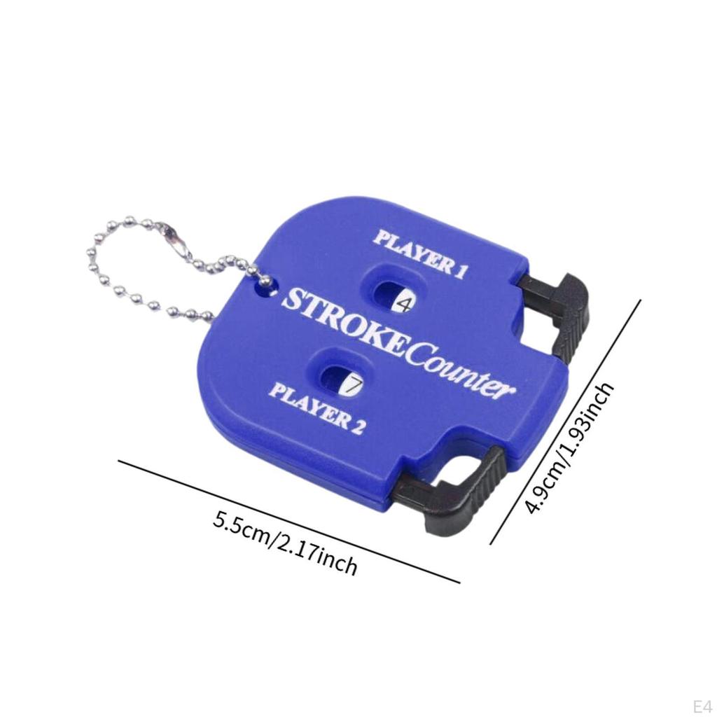 Golf Stroke Counter Accessories 2 Digit Square, Manual, Player with Key Chain Portable for Games
