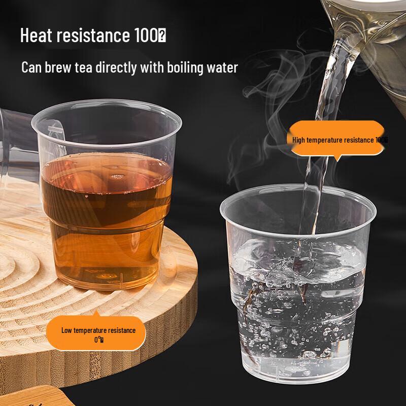 Guraide 130ml Thickened Disposable Plastic Cups (50-pack)