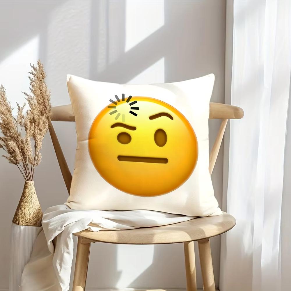 Federa per Cuscino Faccina Emoji Morbida Copricuscino in Peluche | Federa Decorativa Double-Sided | Arredo Casa Divano Camera da Letto