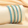 Blue Turquoise Bracelet Women's Light Luxury Style High-end Single-row Diamond Niche Design Minimalist Personalized Jewelry