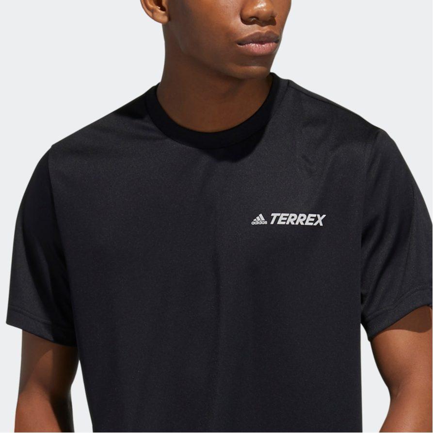adidas T Shirts Men's Black Crew Neck Moderate Straight Fit GN7602