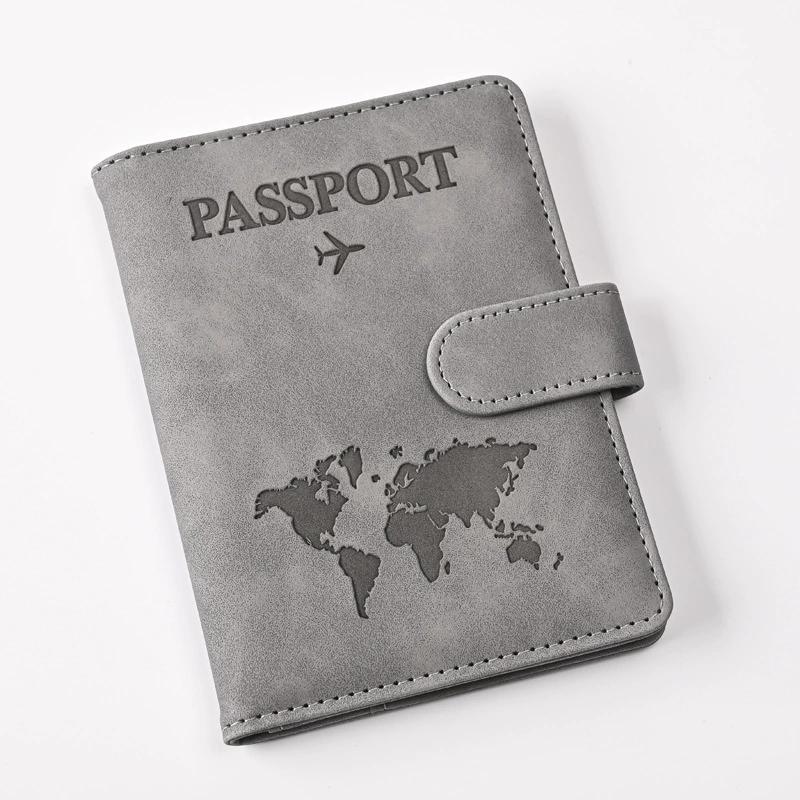 Uomo Donna Copri Passaporto in Pelle Nubuck Porta Documenti da Viaggio Portafoglio per Biglietti con Porta Carte di Credito Copertura Protettiva