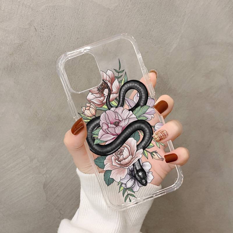 Snake Flower Snake Painting Phone Case for iPhone 11 12 13 Mini Pro XS MAX 8 7 6 6S Plus X 5S SE 2020 XR Case