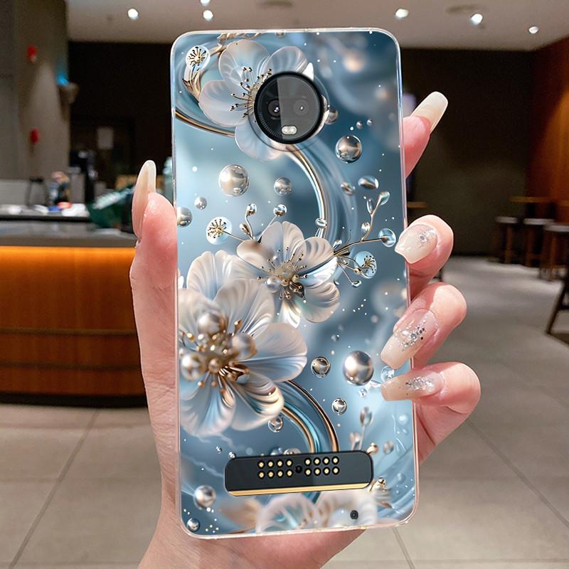 For Motorola Moto Z3 Play Case Clear Luxury Fashion Butterfly Flower Soft Silicone Phone Cover for Moto Z3 Play Transparent Case