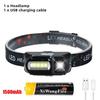 Powerful COB+LED Headlamp 18650 2000MaH Rechargeable Headlight Waterproof Head Lamp Bright Head Flashlight for Camping Cycling