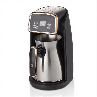 Multi-Voltage Stainless Steel Turkish Coffee Pot & Tea Maker with Visible Water Level - Compatible with US, UK, and EU Plugs