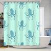 Cute Octopus Shower Curtain Blue Sea Life Bathroom Decor Waterproof Fabric With Hooks Kids Bath Room Accessories Perfect Gift Fo