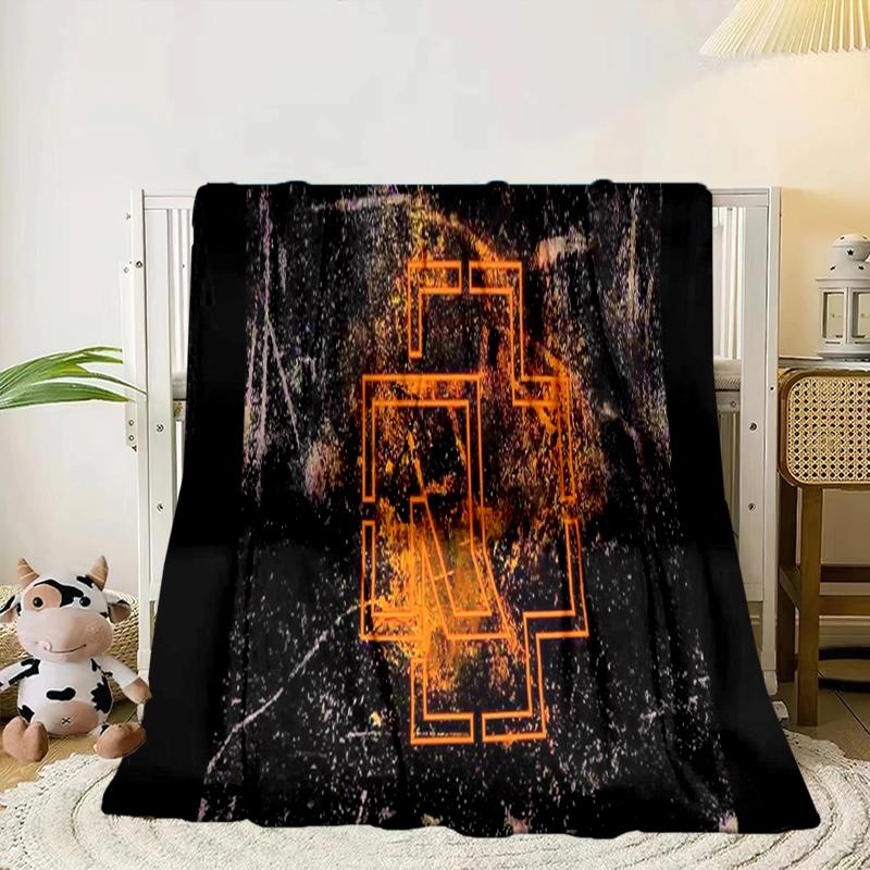 Ramm-stein Skulls And Logo Blanket Flannel Blanket for Bed, Sofa, Camping, Hiking, Picnic Essentials, Gift for Family Fan Gifts