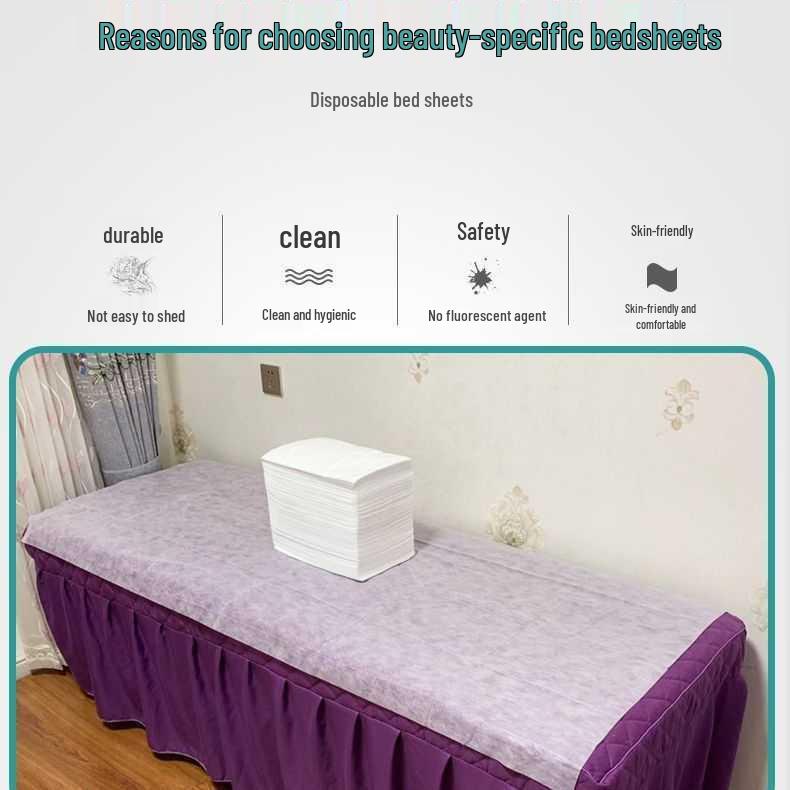 100 Disposable Waterproof, Oil-proof Bed Sheets with Hole for Massage Tables - Thicker, Breathable Non-woven Fabric for Salons