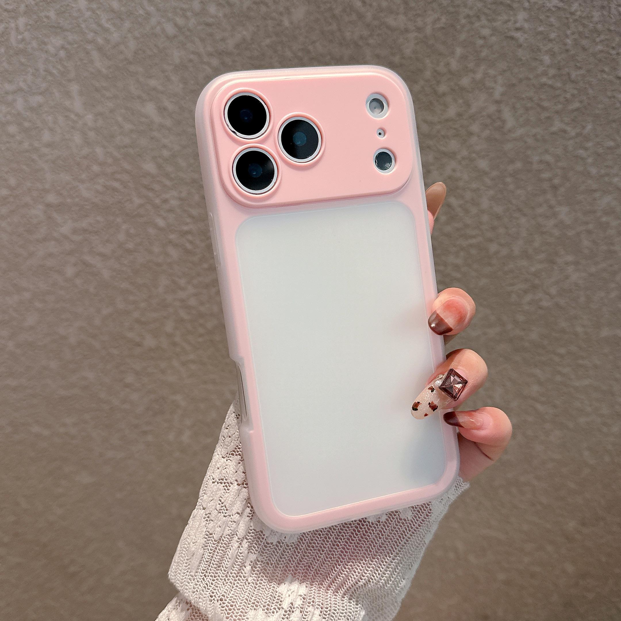

Luxury Candy Color Frame Matte Translucent Camera Protection Phone Case for For Iphone 17 Air 16 15 14 Pro Max Shockproof Back Cover iPhone 14