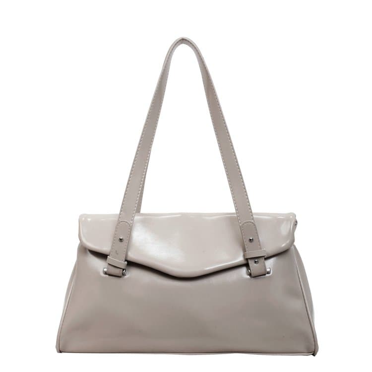 Vintage glossy soft leather commuter shoulder underarm bag