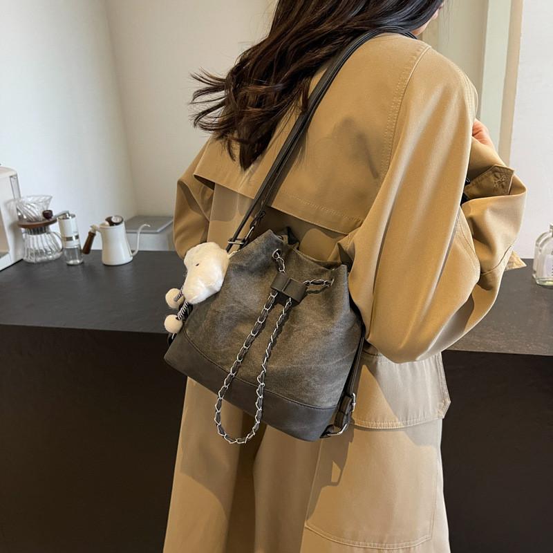 Chic And Stylish Bucket Bag For Women In Black Coffee Khaki And Blue Perfect For Fall Fashion