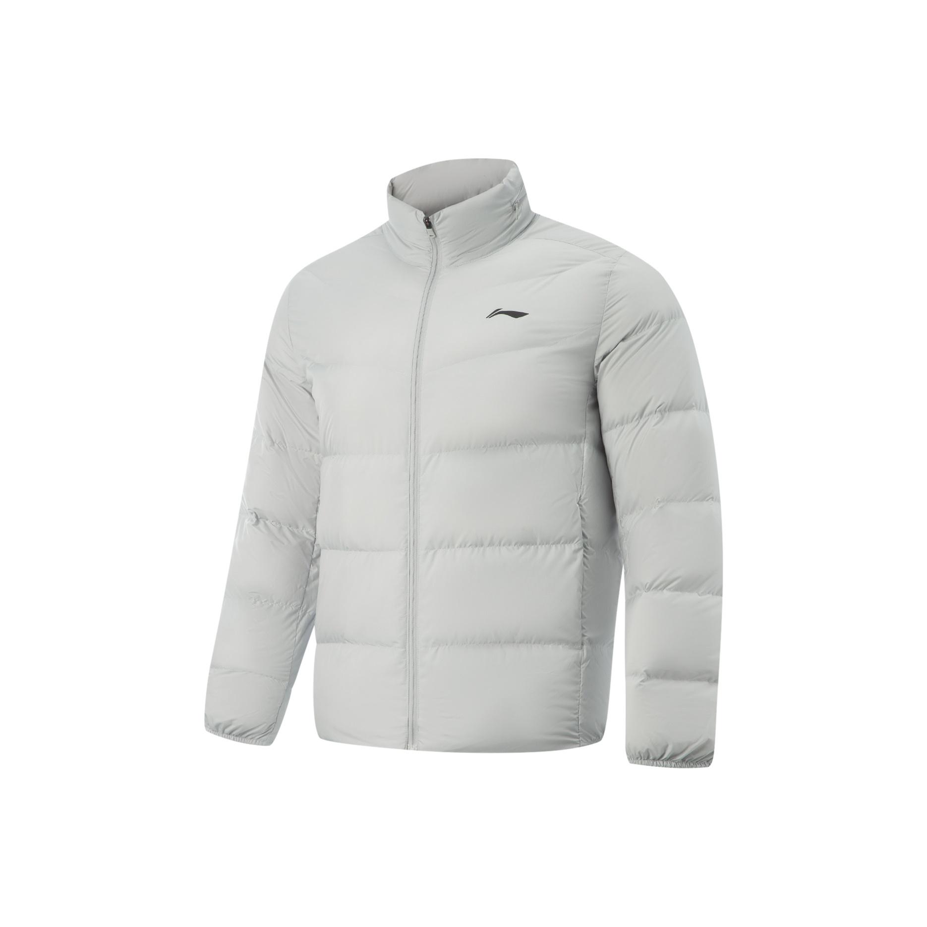 

Li-Ning Фитнес Серия Трехмерная Приталенная Куртка Пуховик с Логотипом и Воротником-стойкой Мужская Верхняя Одежда AYMV221-1 XL