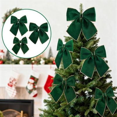 Flannel Christmas Bowknot Handcrafted Wreath Bow New Christmas Bow Tie  Christmas Tree