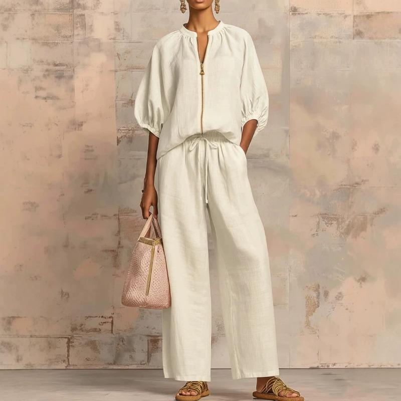 IHUASU Women's Fashion Casual 3/4 Sleeves Pants Suits