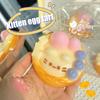 Huaqianguhh Kitten Egg Tart Squeeze Toy, Stress Relieving Cartoon Soft Stretchy Fake Food Fidget Portable Ball Sensory Toy