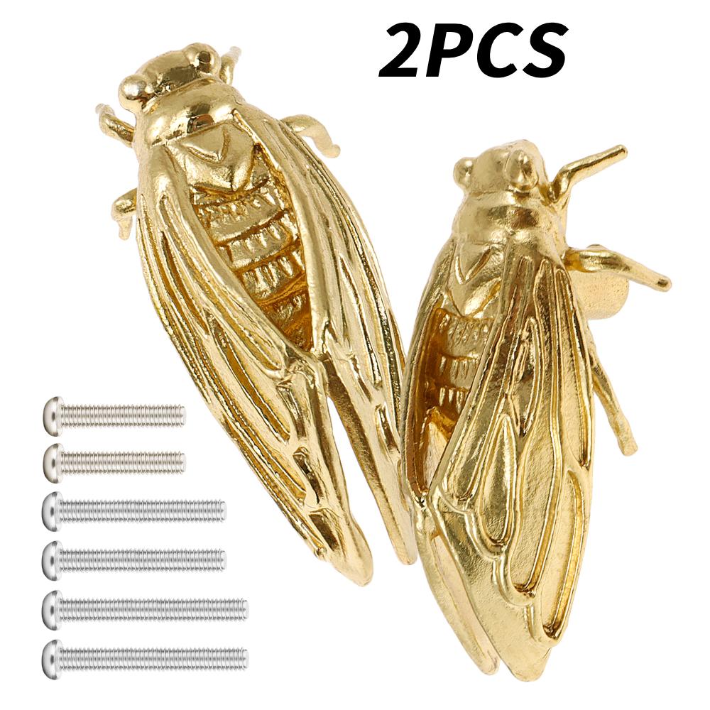 

2/4/6 Pcs Creative Cicada Shape Drawer Knob with Screws Brass Cupboard Dresser Door Pull Handle Rust Proof & Corrosion-resistant