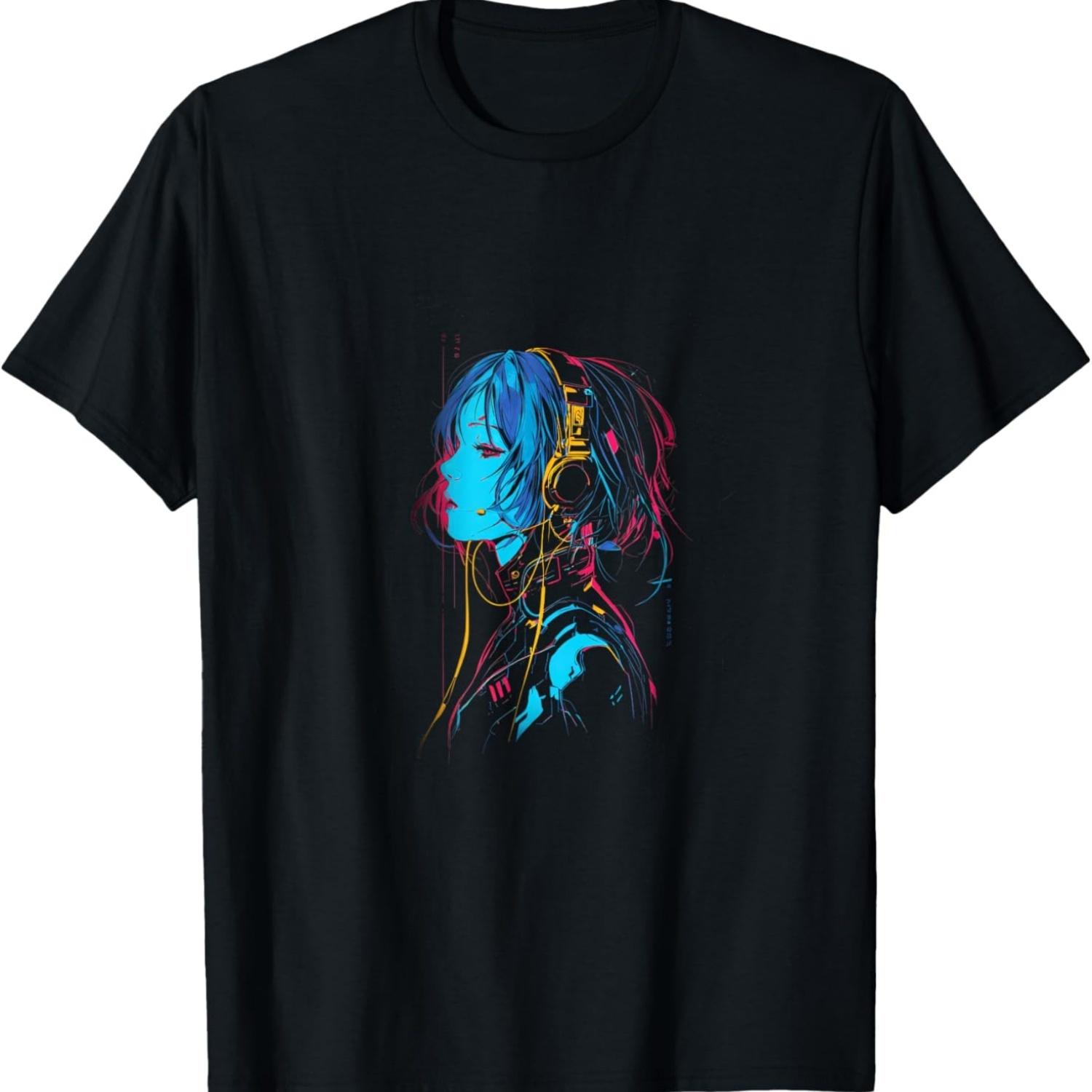 Cyberpunk Anime Girl VI T-Shirt S чёрный
