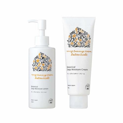 My Sunny Room Botanicals Lotion 200ml & Cream 80g Gift Set, Skin Care for Babies, Baby Gift, Additive-Free, Moisturizing, Made In Japan
