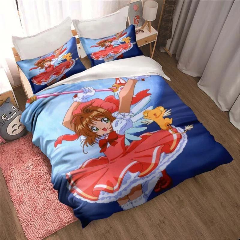 

Аниме Cardcaptor Sakura Комплект постельного белья для мальчиков и девочек Twin Queen Size Пододеяльник Наволочка Кровать Дети Взрослые Мода Домашний текстиль Текстиль 135X200cm