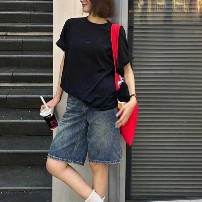 Spring Summer Women Casual Denim Shorts Fashion Wide Leg Short Jeans Knee Lenght Denim Pant High Waist Girls