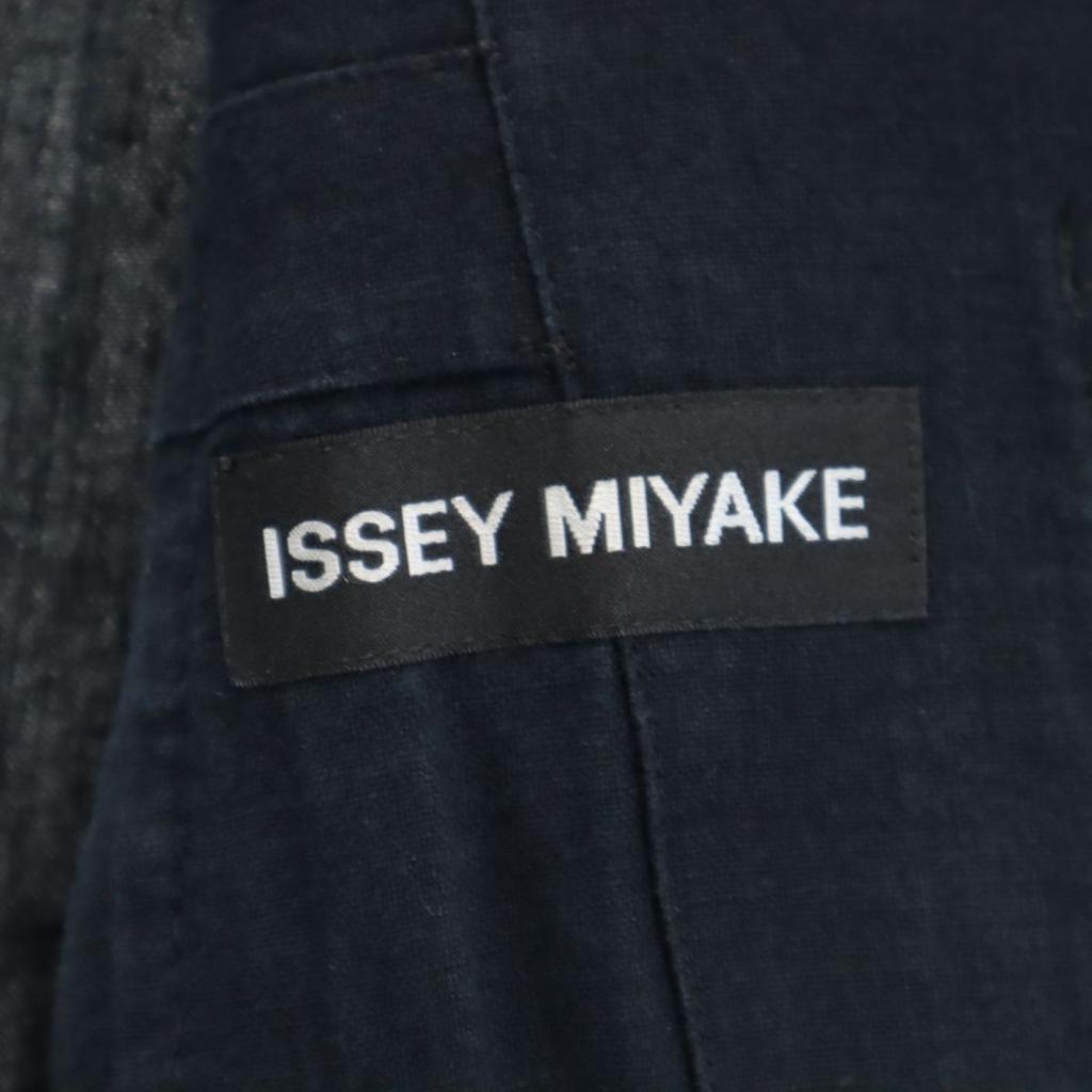 ISSEY MIYAKE linen Long sleeve tailored jacket 1 Navy Men's Used