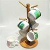 PENGQIMM Bamboo Mug Tree, Wooden Cup Stand, Drainer, Drying Coffee Cup Holder, Kitchen Storage, Drinking Cup, Tea Cup, Coffee Cup, Drying Drainer, Mug