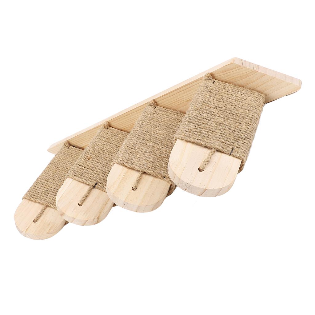 Cat Wall Mounted Climbing Shelves Pine Wood Stable Structure Space Saving Cat Wall Shelves for Home Apartment 4 Steps